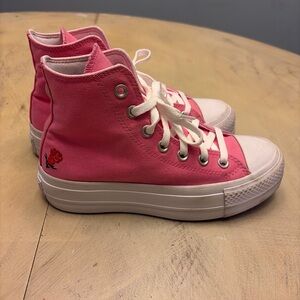 Women’s Converse Chuck Taylor All Star Platform high sneakers Pink , Embroidered